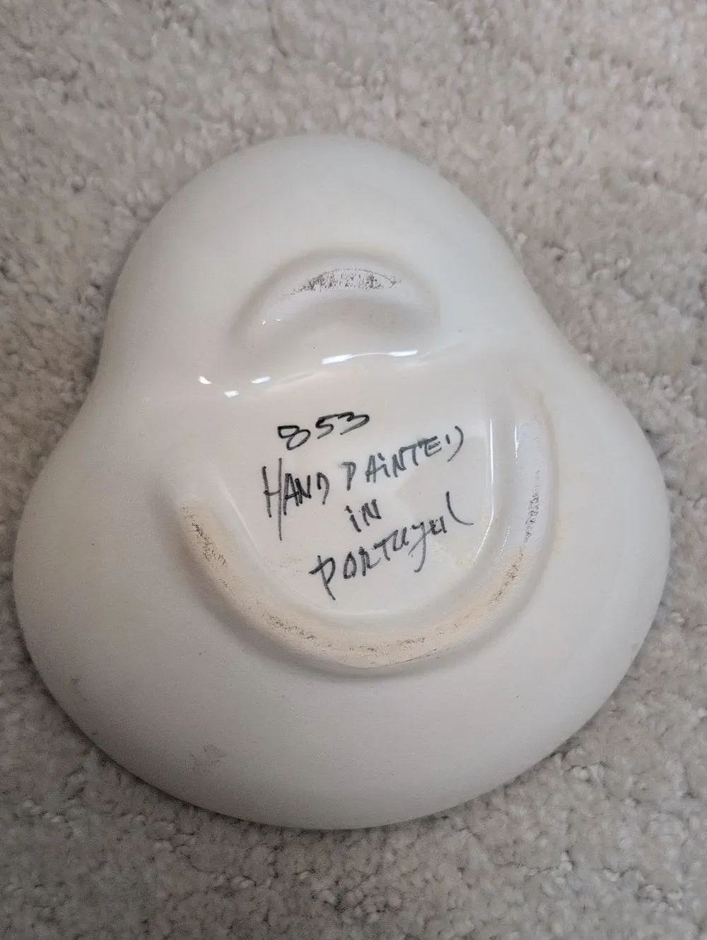 Faireal Portuguese Hand-Painted Floral Ceramic Olive Dish Vintage
